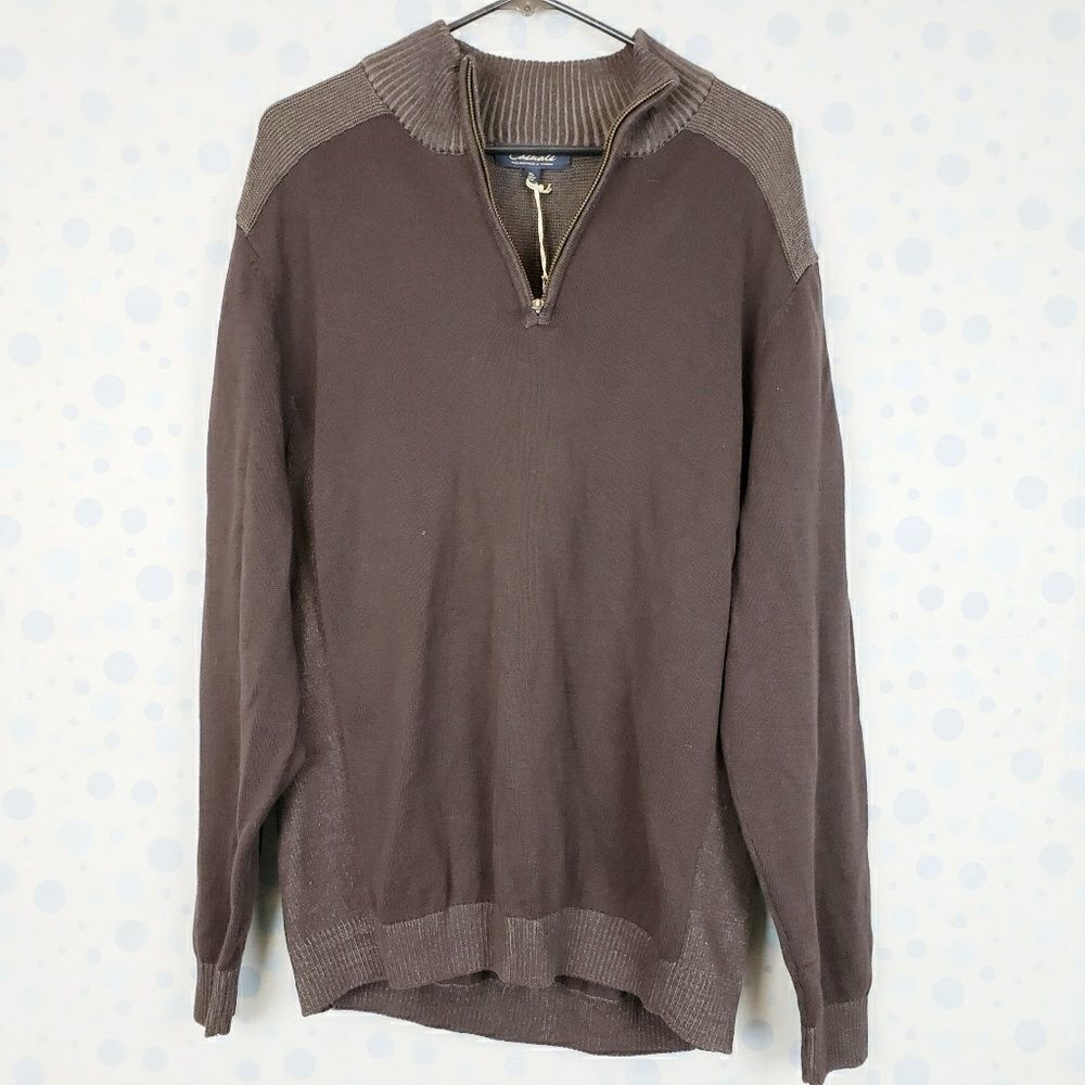 Dillards Roundtree & yorke 1/4 zip brown sweater
